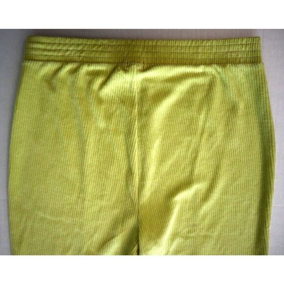 Aerie Women's Sz Medium Batalia Green Groove-On Ribbed Velour Flare Leg Pants - Picture 8 of 12